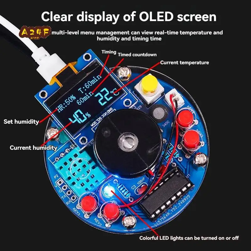 A24F-USB увлажнитель электронный DIY сварочный комплект печатная плата OLED-дисплей распылитель температуры и влажности DIY детали
A24F-USB увлажнитель электронный DIY сварочный комплект печатная плата OLED-дисплей распылитель температуры и влажности DIY детали