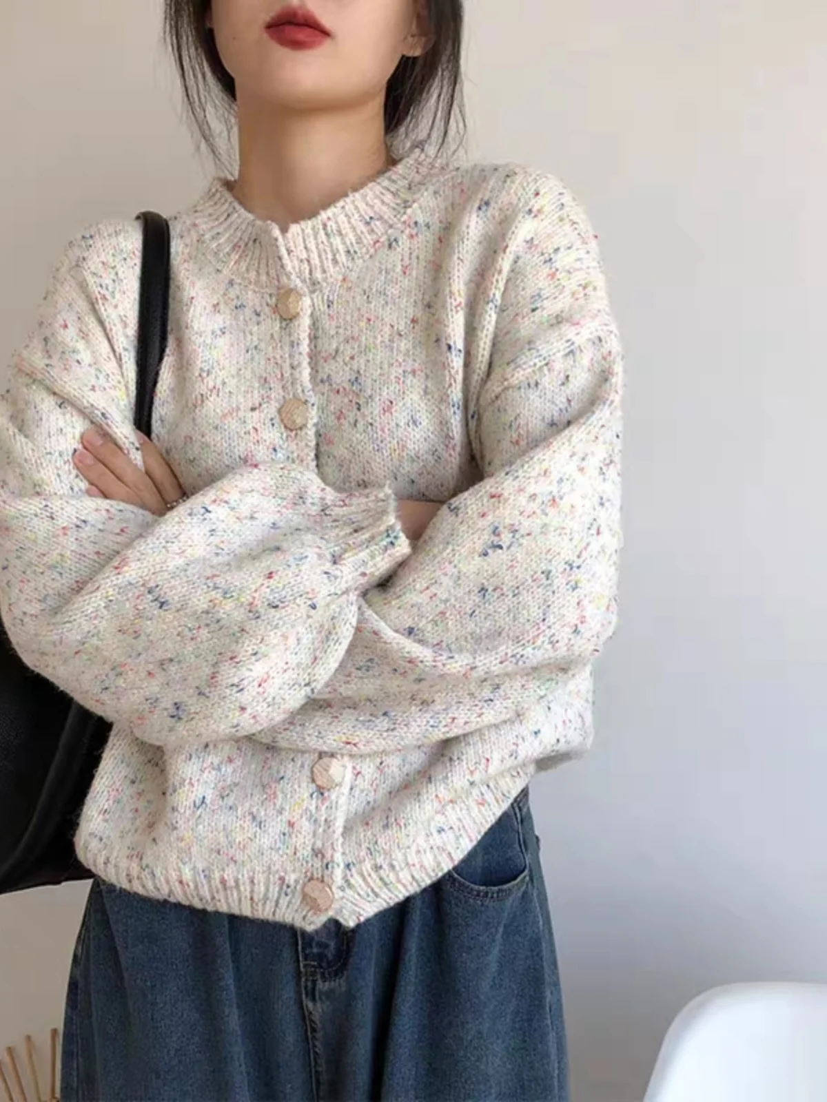 Sweet Color Dot Knit Sweater Cardigan Women's Loose Spring Autumn Korean Sle Outerwear Lazy Age-Reducing Lantern Sve Thi...
Sweet Color Dot Knit Sweater Cardigan Women's Loose Spring Autumn Korean Sle Outerwear Lazy Age-Reducing Lantern Sve Thi...