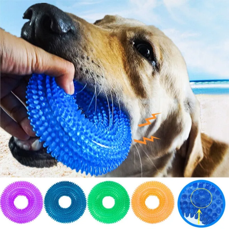 Pet Dog Toys Puppy Sounding Toy Molar Squeaky Tooth Cleaning Ring TPR Training Pet Teeth Chewing Toy Thorn Dog Accessories A2
Pet Dog Toys Puppy Sounding Toy Molar Squeaky Tooth Cleaning Ring TPR Training Pet Teeth Chewing Toy Thorn Dog Accessories A2