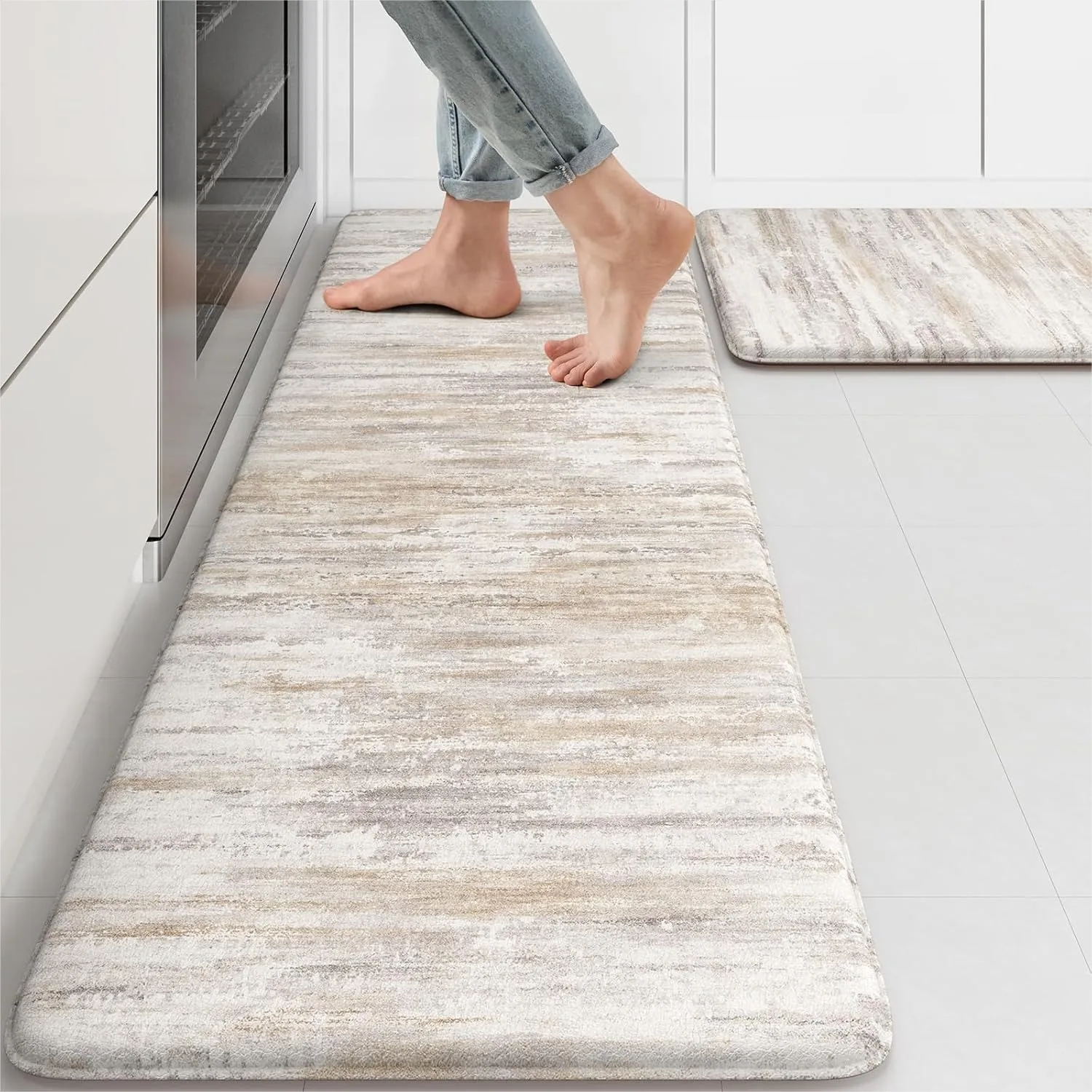 Anti Fatigue Kitchen Mats for Floor 2 Piece, Cushioned Abstract Kitchen Rugs with Memory Foam, Standing Desk Mats for Laundry
Anti Fatigue Kitchen Mats for Floor 2 Piece, Cushioned Abstract Kitchen Rugs with Memory Foam, Standing Desk Mats for Laundry