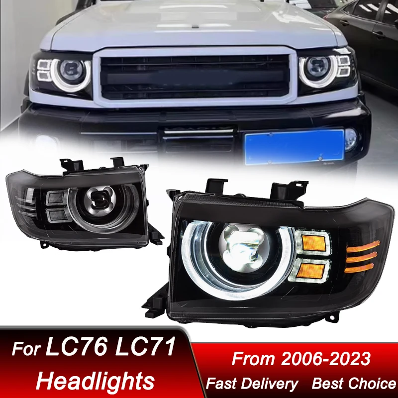 Автомобильные фары для Toyota Land Cruiser LC71 LC76 LC79 2006-2022, новый стиль, рандомная Настройка, комплект аксессуаров для объектива проектора
Автомобильные фары для Toyota Land Cruiser LC71 LC76 LC79 2006-2022, новый стиль, рандомная Настройка, комплект аксессуаров для объектива проектора