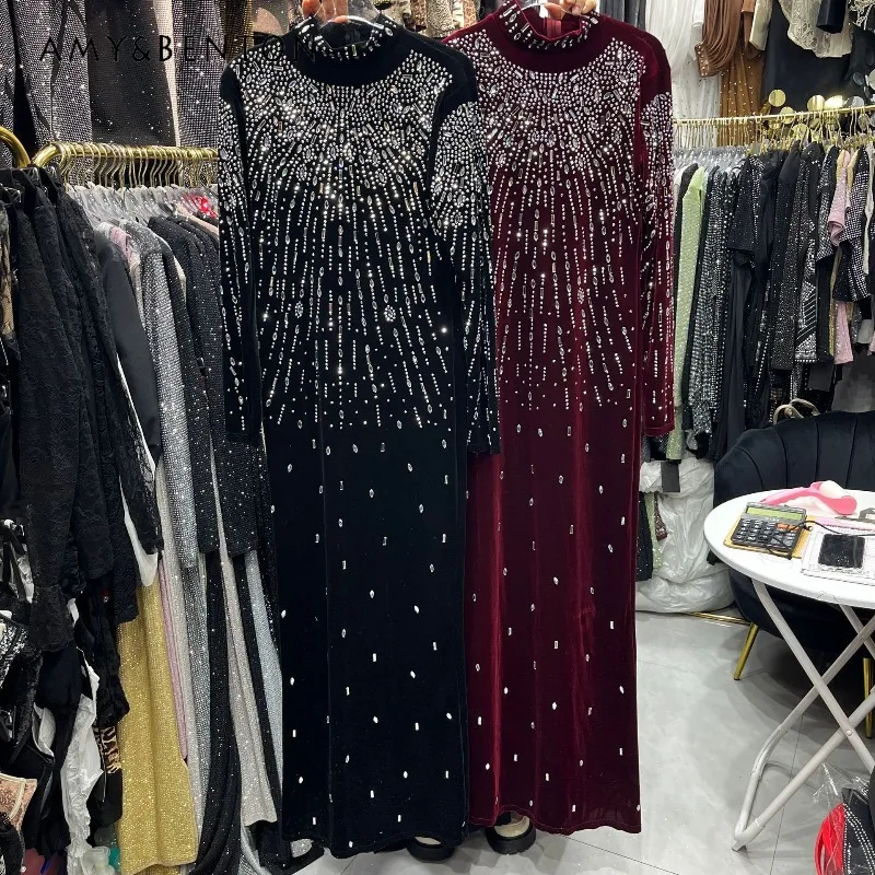 Весеннее длинное черное бархатное платье 2026 года с бордовыми вставками, стразами, длинными рукавами, завышенной талией, облегающее, элегантное, базовое платье для женщин
Весеннее длинное черное бархатное платье 2026 года с бордовыми вставками, стразами, длинными рукавами, завышенной талией, облегающее, элегантное, базовое платье для женщин