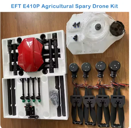 EFT 4-axis E410P 10KG Agricultural Spray Drone Frame with Hobbywing Power System X8 5L Water pump
EFT 4-axis E410P 10KG Agricultural Spray Drone Frame with Hobbywing Power System X8 5L Water pump