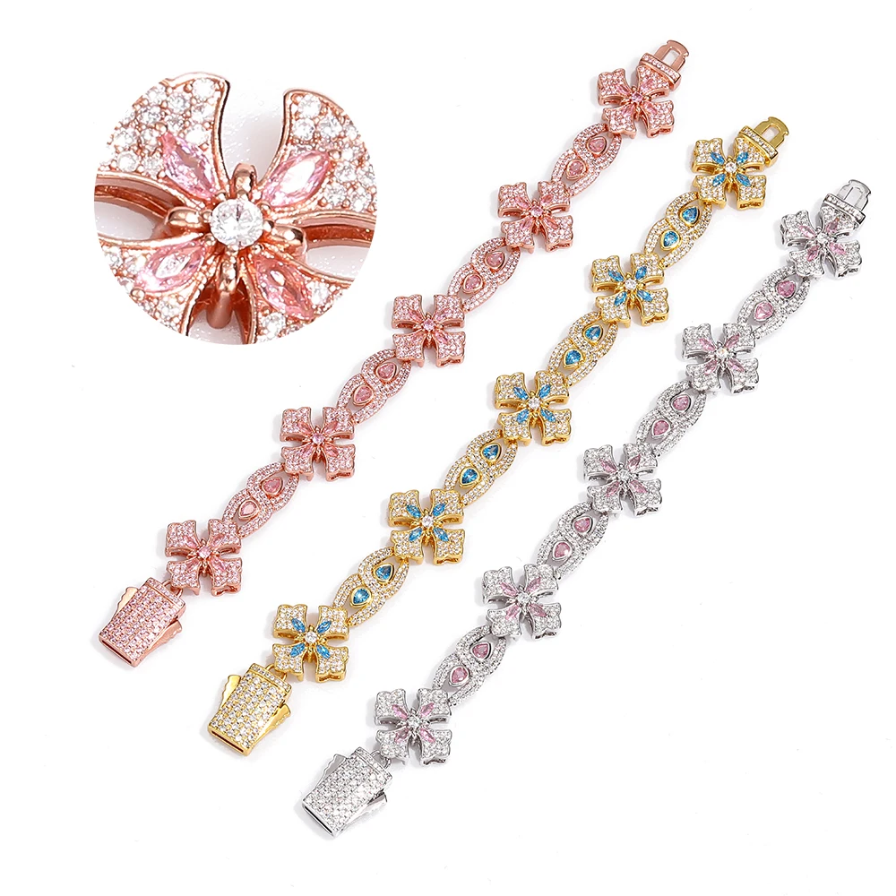 Iced Out Floral Infinity Bracelets with Spring Clasp for Women Blue Green Pink Stone Cuban Link Chain Hip Hop Women Men Jewelry
Iced Out Floral Infinity Bracelets with Spring Clasp for Women Blue Green Pink Stone Cuban Link Chain Hip Hop Women Men Jewelry