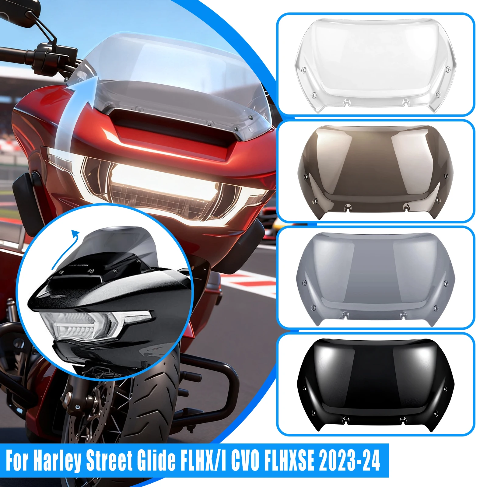 For Harley Road Glide FLTRX CVO FLTRXSE 2023-2024 Windscreen 1Pcs 11.5" Motorcycle Wave Windshield Windscreen Wind Deflector
For Harley Road Glide FLTRX CVO FLTRXSE 2023-2024 Windscreen 1Pcs 11.5" Motorcycle Wave Windshield Windscreen Wind Deflector