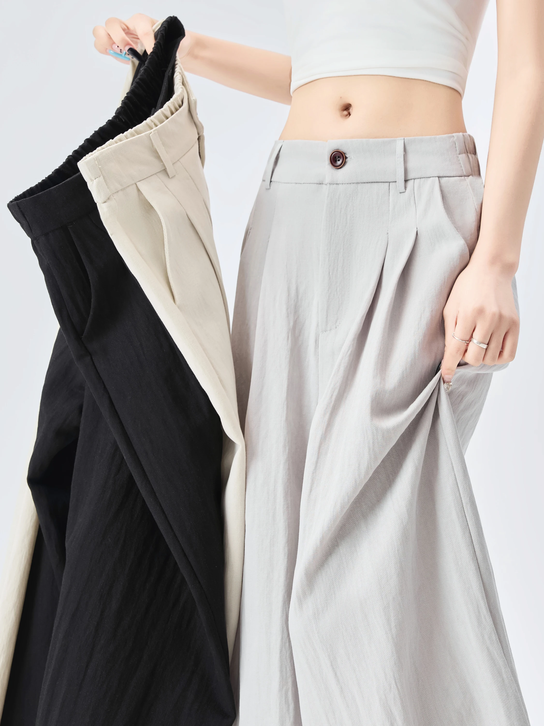 High Waist Straight Leg Linen Wide Leg Pants Women's Summer Thin Casual Pants Loose Drapey Slimming Look Commute Style
High Waist Straight Leg Linen Wide Leg Pants Women's Summer Thin Casual Pants Loose Drapey Slimming Look Commute Style