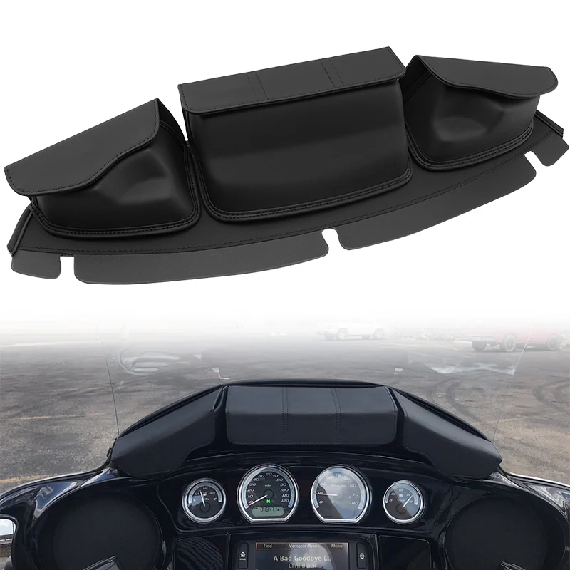 Motorcycle Bag 3-Pocket Windshield Batwing Fairing Pouch For Harley Touring Electra Street Tri Glide FLHX FLHTP FLHTCU 2014-UP
Motorcycle Bag 3-Pocket Windshield Batwing Fairing Pouch For Harley Touring Electra Street Tri Glide FLHX FLHTP FLHTCU 2014-UP
