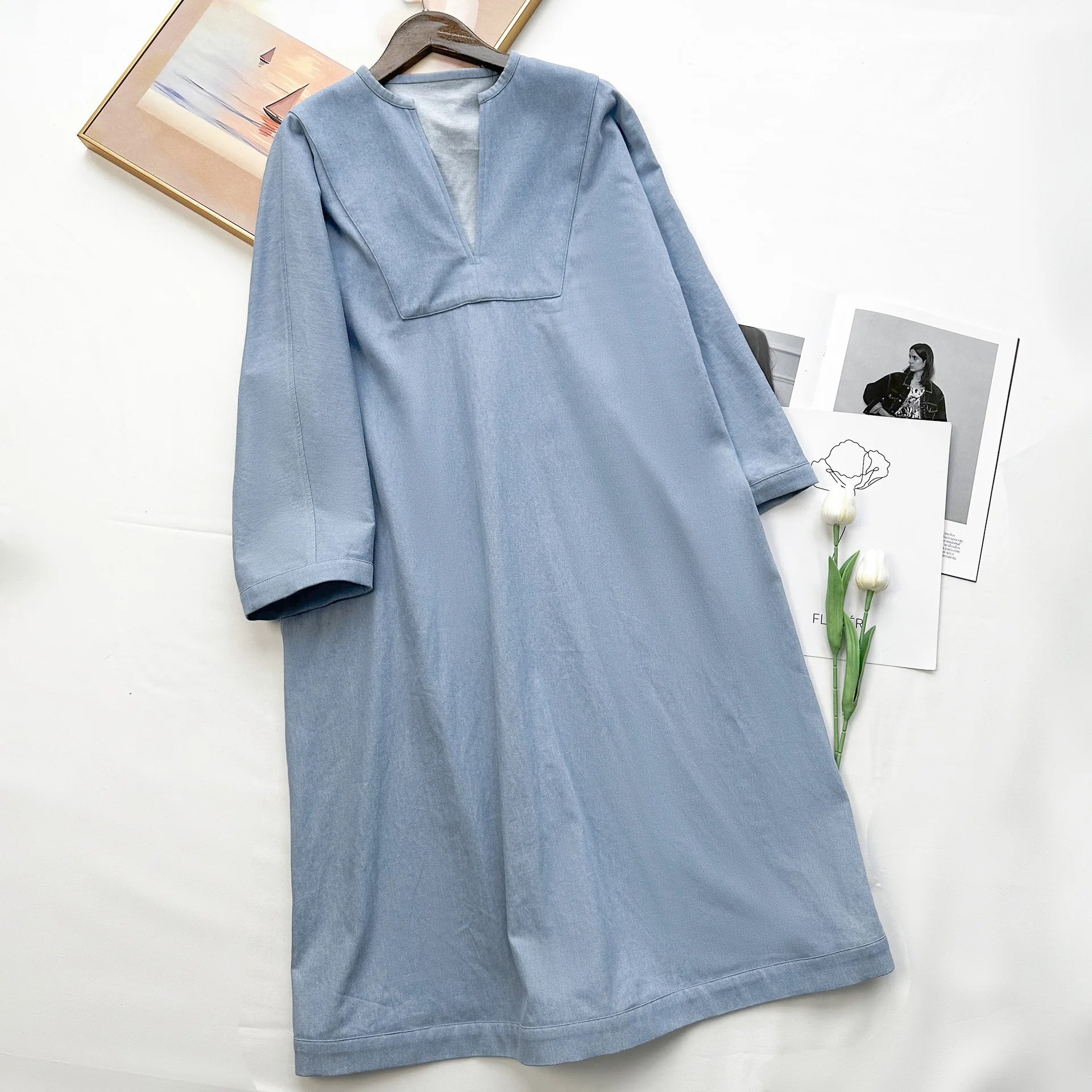 Slimming Blue Jumpsuit for Women, V-Neck, Casual, Versatile, European and American, Light, Luxury, New Fashion, 2024
Slimming Blue Jumpsuit for Women, V-Neck, Casual, Versatile, European and American, Light, Luxury, New Fashion, 2024