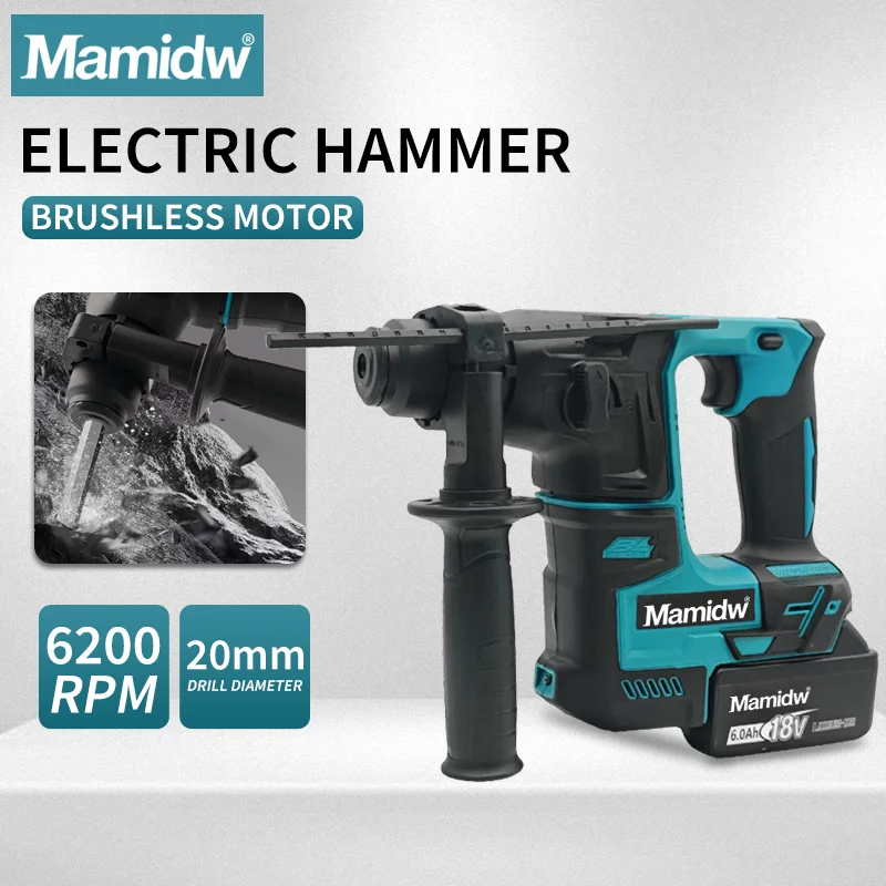 Original Mamidw Brushless Hammer Cordless Electric Hammer 18V Wireless Drills Power Tools For Makita 18v Battery PIN
Original Mamidw Brushless Hammer Cordless Electric Hammer 18V Wireless Drills Power Tools For Makita 18v Battery PIN