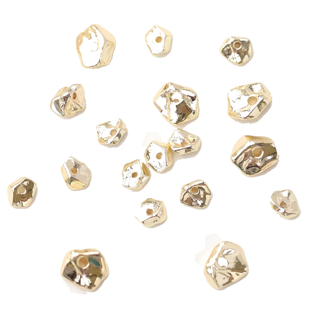 Color copper plated gold shaped irregular flat beads net red small stone loose beads DIY beading accessories 
Color copper plated gold shaped irregular flat beads net red small stone loose beads DIY beading accessories