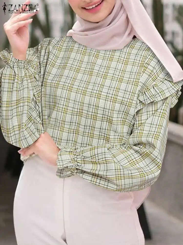 Muslim Fashion Checked Blouse ZANZEA Autumn Plaid Shirt Women Long Sleeve Elegant Party Tops IsIam Clothing Hijab Blusas Kaftan
Muslim Fashion Checked Blouse ZANZEA Autumn Plaid Shirt Women Long Sleeve Elegant Party Tops IsIam Clothing Hijab Blusas Kaftan