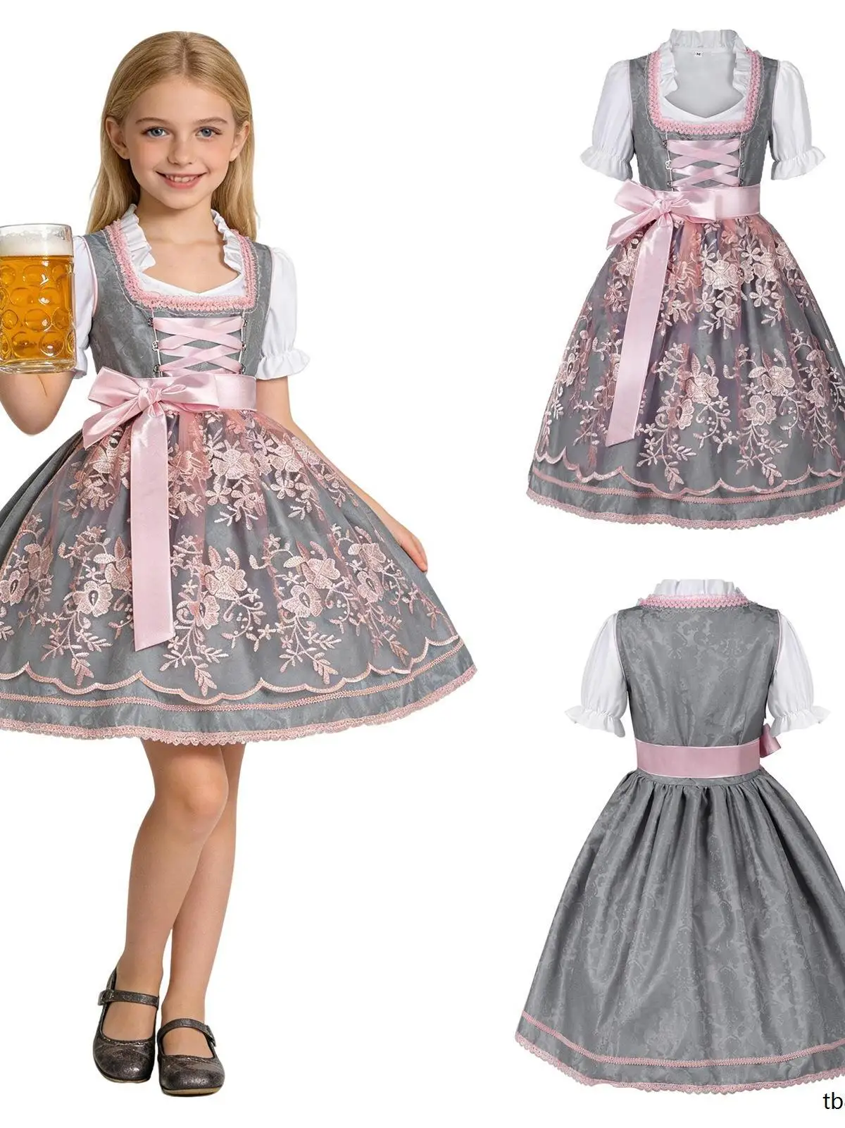 Spring Summer Children's Maid Outfit Beer Costume Short Sleeve Dress Women's Set Bow Tie Detail Seven Quarter Sleeve Length
Spring Summer Children's Maid Outfit Beer Costume Short Sleeve Dress Women's Set Bow Tie Detail Seven Quarter Sleeve Length