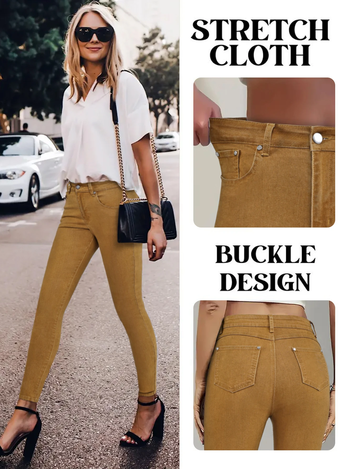 Y2k Jeans Womens Jeans Tight Stretch Denim Pants Khaki Colored Skinny Fit With Multiple Buttons Fashion Casual
Y2k Jeans Womens Jeans Tight Stretch Denim Pants Khaki Colored Skinny Fit With Multiple Buttons Fashion Casual