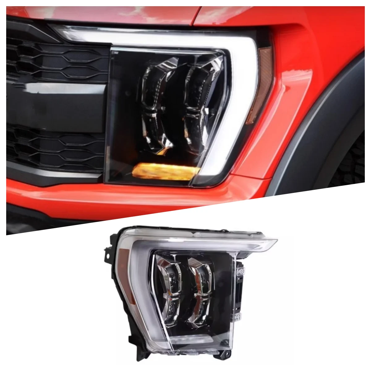 LED Headlight Assembly for Ford F150 Raptor 2021-2023 modified Daytime running light Turn signal Hight Low beam Car Accessories
LED Headlight Assembly for Ford F150 Raptor 2021-2023 modified Daytime running light Turn signal Hight Low beam Car Accessories