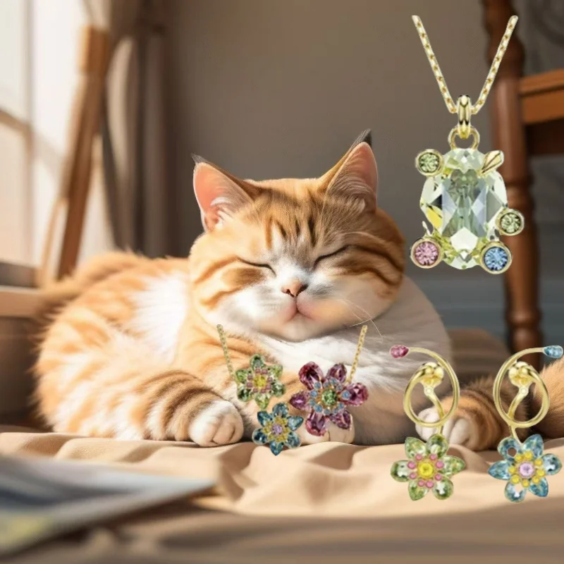Cat Accessories 2025 New Austrian Jewelry Crystal Petal Necklace Blue Diamond Pendant Colorful Diamond Set
Cat Accessories 2025 New Austrian Jewelry Crystal Petal Necklace Blue Diamond Pendant Colorful Diamond Set