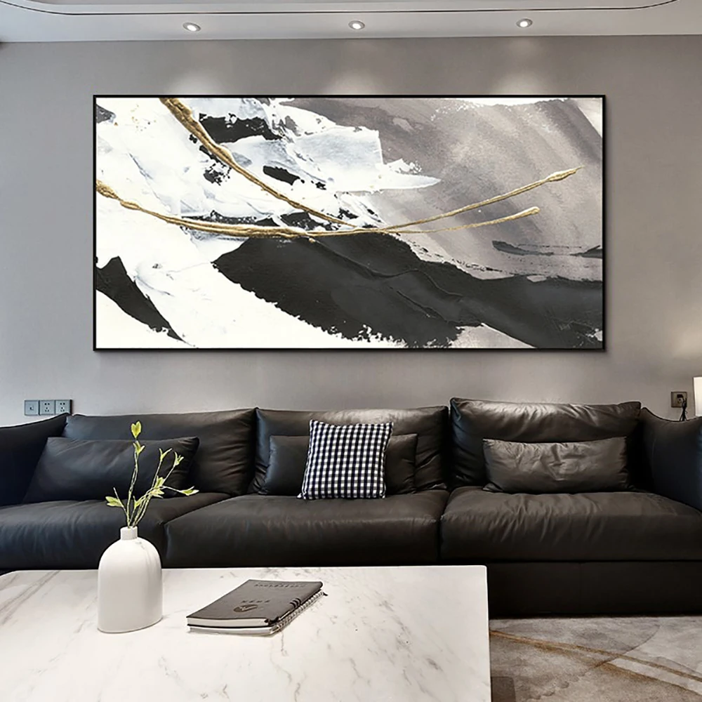 Large Size Handmade Oil Painting Black And White Thick Texture Wall Art Modern Abstract Decoration HomeOil Painting Handpainted
Large Size Handmade Oil Painting Black And White Thick Texture Wall Art Modern Abstract Decoration HomeOil Painting Handpainted