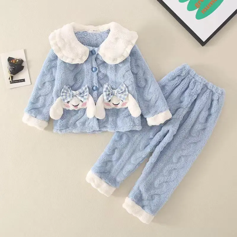Sanrio Cinnamoroll New Kids Girls Pajamas Set Cartoon Two Piece Loungewear Soft Sleepwear Home Clothes for 3-10 Years Winter
Sanrio Cinnamoroll New Kids Girls Pajamas Set Cartoon Two Piece Loungewear Soft Sleepwear Home Clothes for 3-10 Years Winter