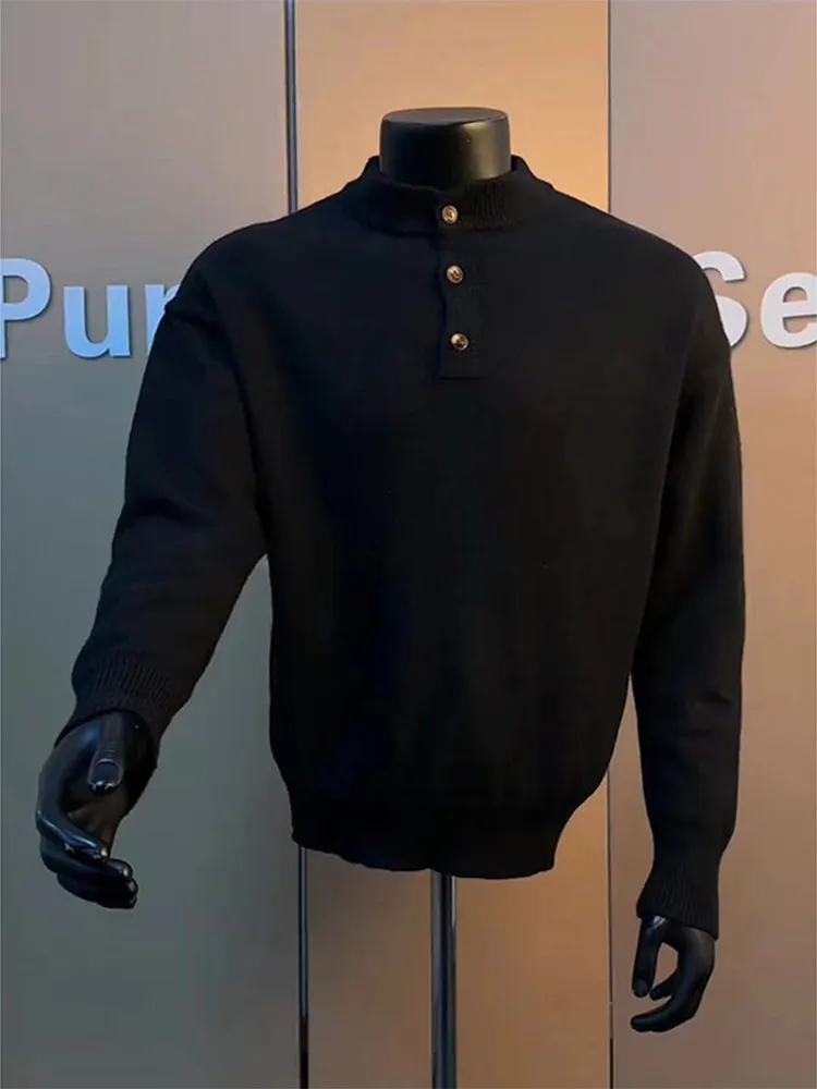 Bla American Sle Henry Collar Knitwear Men's Spring Winter Base Layer Inner irt Loose Fit Long Sve Crew Ne
Bla American Sle Henry Collar Knitwear Men's Spring Winter Base Layer Inner irt Loose Fit Long Sve Crew Ne