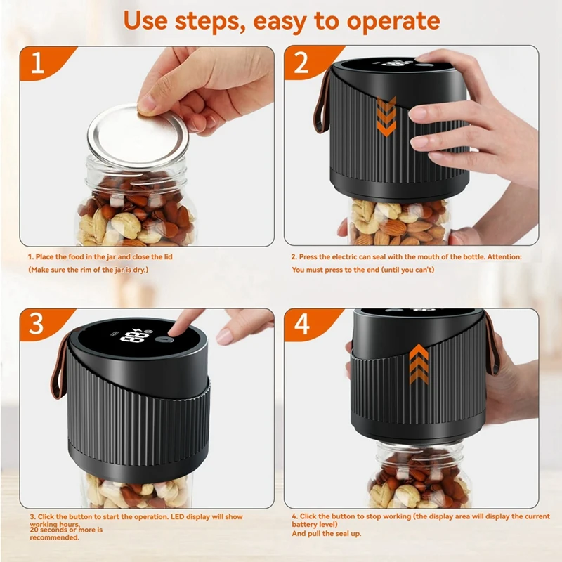 A19I-Electric Mason Jar Vacuum Sealer Kit For Wide And Regular Mouth Mason Jars, Vacuum Sealing For Mason Lids Canning Jars
A19I-Electric Mason Jar Vacuum Sealer Kit For Wide And Regular Mouth Mason Jars, Vacuum Sealing For Mason Lids Canning Jars
