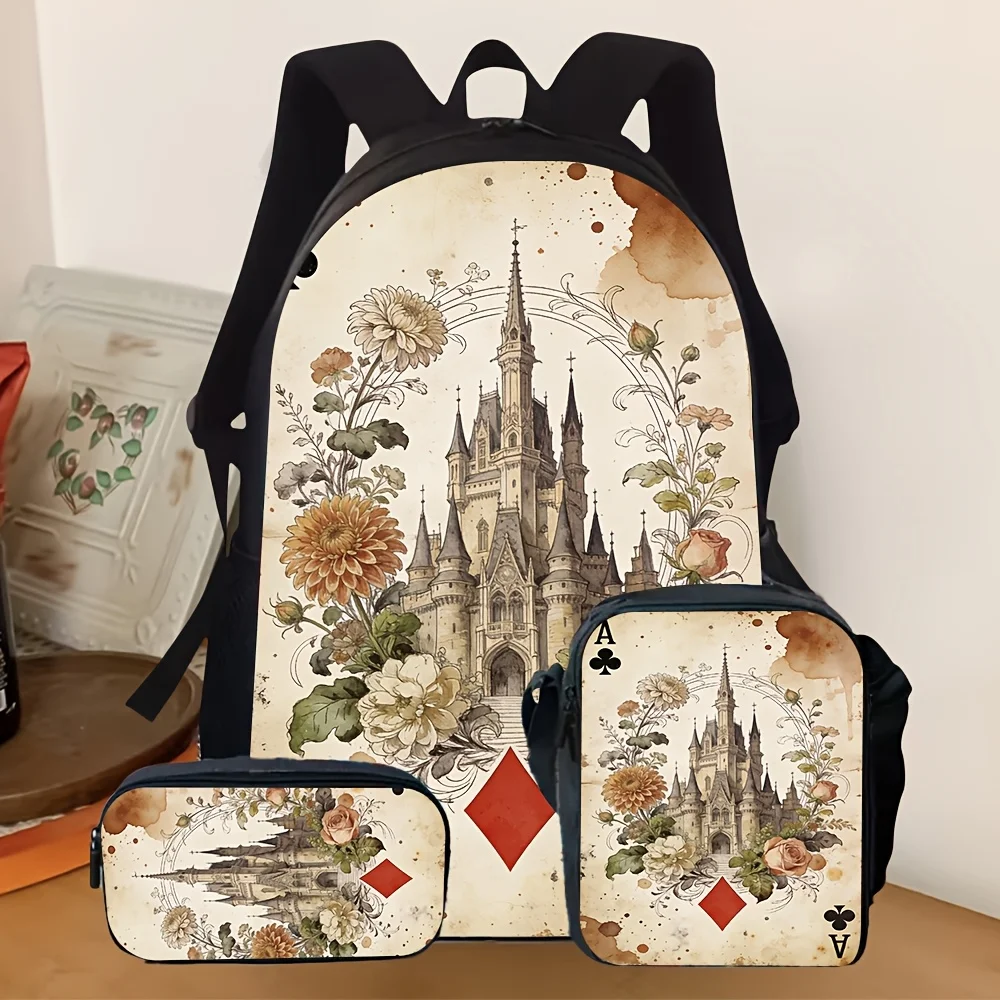3pcs Keepdo School Backpack with Tablet/Laptop Compartment & Pencil Case - Vintage Castle Floral Print Suitable for and, Adjusta
3pcs Keepdo School Backpack with Tablet/Laptop Compartment & Pencil Case - Vintage Castle Floral Print Suitable for and, Adjusta
