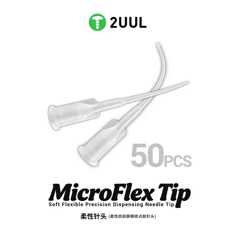 2UUL MicroFlex Tip 50PCS Soft Flexible Precision Dispensing Needle Tips Anti-Scratch for Phone Repair Liquid Glue
2UUL MicroFlex Tip 50PCS Soft Flexible Precision Dispensing Needle Tips Anti-Scratch for Phone Repair Liquid Glue
