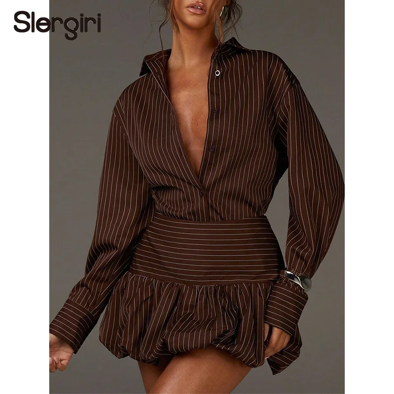 Slergiri 2 Piece Outfit Set Women Fashion New 2026 Spring Striped Long Sleeve Shirts + Short Bud Skirt Streetwear Two Piece Sets
Slergiri 2 Piece Outfit Set Women Fashion New 2026 Spring Striped Long Sleeve Shirts + Short Bud Skirt Streetwear Two Piece Sets