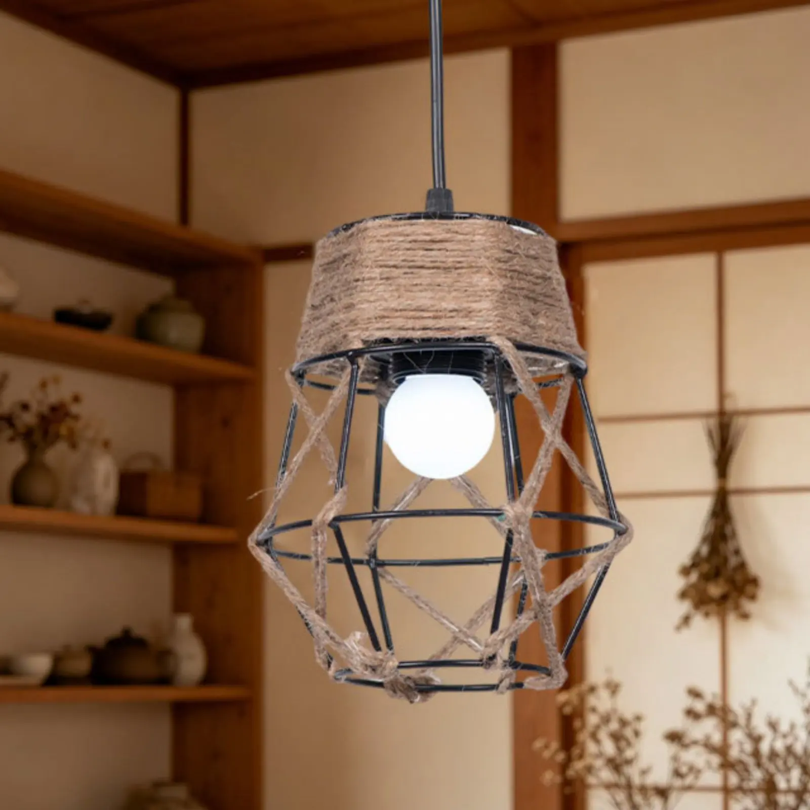 Hemp Rope Lampshade Retro Design Rope Lampshade Industrial Hanging Shade Hand-Woven Light Cover Handmade Look for Clothing Shop
Hemp Rope Lampshade Retro Design Rope Lampshade Industrial Hanging Shade Hand-Woven Light Cover Handmade Look for Clothing Shop