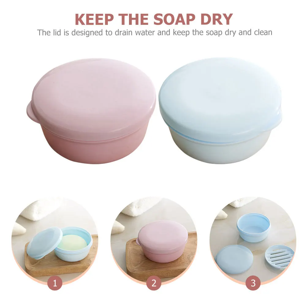 2 Pcs Portable Soap Box Travel Holder Boxes Container Case with Lid Round Dishes Lids
2 Pcs Portable Soap Box Travel Holder Boxes Container Case with Lid Round Dishes Lids