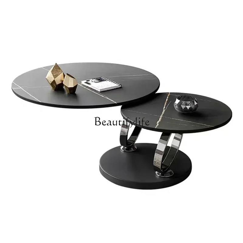 LD33Italian Minimalist Stone Plate Coffee Table Rotary Multifunctional Size round Tea Table Modern Minimalist Creative Coffee Ta
LD33Italian Minimalist Stone Plate Coffee Table Rotary Multifunctional Size round Tea Table Modern Minimalist Creative Coffee Ta