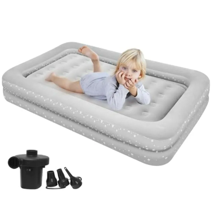 Air Mattress for 4-7 Years - Toddler Travel Bed with Built-in Pump, Safety Sides, Ultra Soft Plush Surface - Portable Sleeping
Air Mattress for 4-7 Years - Toddler Travel Bed with Built-in Pump, Safety Sides, Ultra Soft Plush Surface - Portable Sleeping