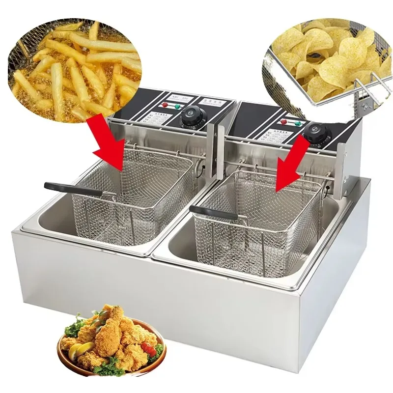 Stainless Steel Large Electric Deep Fryer for Home Kitchen - Adjustable Temperature with Baskets
Stainless Steel Large Electric Deep Fryer for Home Kitchen - Adjustable Temperature with Baskets
