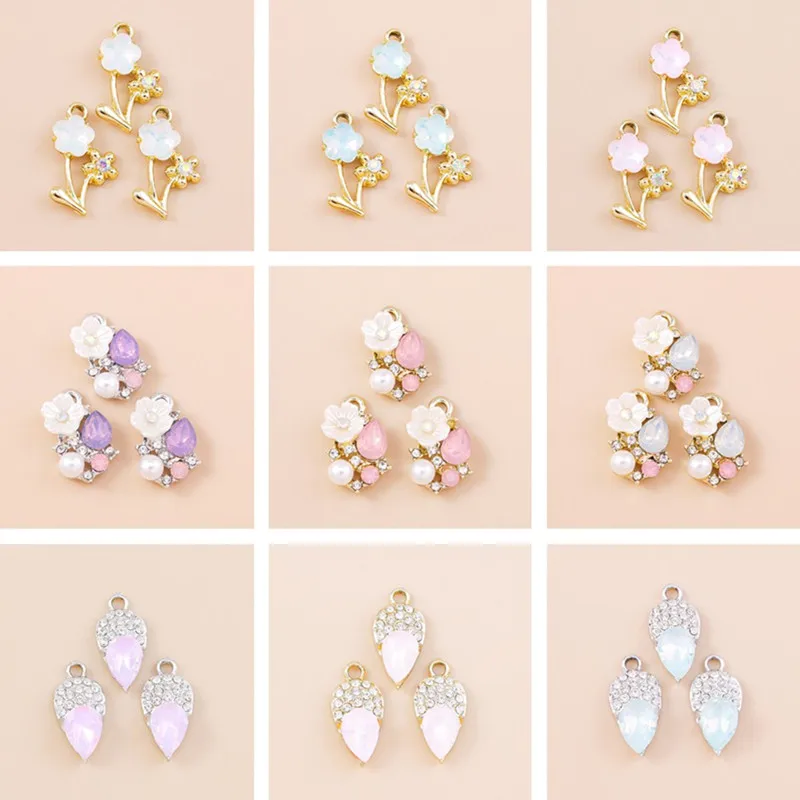 10pcs Cute Crystal Alloy Flower Charms Pendants for Making Drop Earrings Necklaces Bracelets DIY Crafts Jewelry Accessories
10pcs Cute Crystal Alloy Flower Charms Pendants for Making Drop Earrings Necklaces Bracelets DIY Crafts Jewelry Accessories