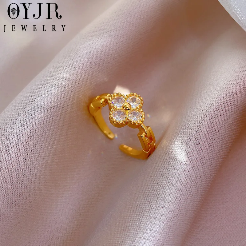OYJR Korean Fashion Flower Ring Sparkling Crystal Lady Gold Color Rings Adjustable Opening Proposal Wedding Fine Jewelry Gift
OYJR Korean Fashion Flower Ring Sparkling Crystal Lady Gold Color Rings Adjustable Opening Proposal Wedding Fine Jewelry Gift