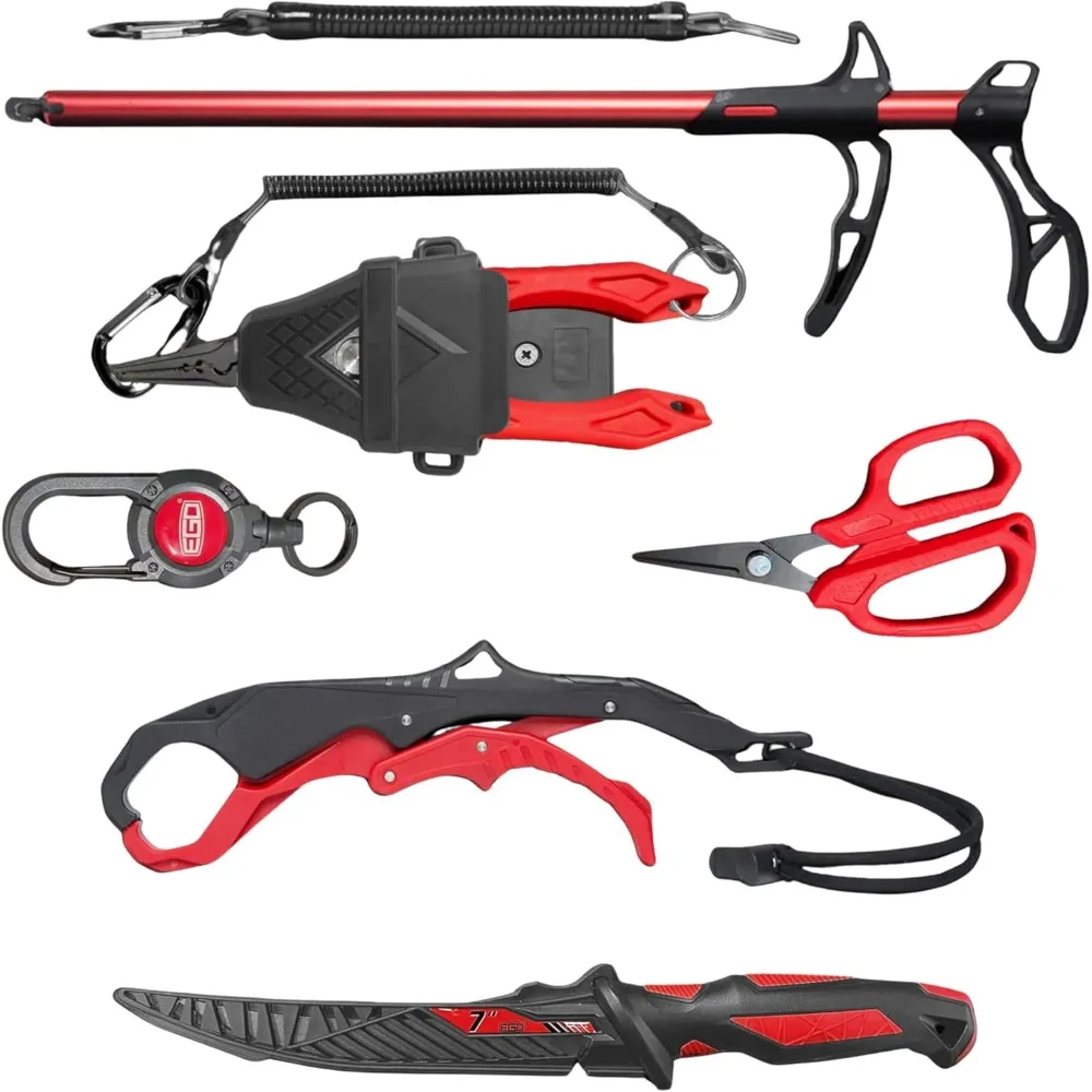 7 Piece Firesteel Fishing Kit Pliers Fillet Knife Hook Remover Scissors Vice Grip Sheath Lanyard Fresh Salt Water
7 Piece Firesteel Fishing Kit Pliers Fillet Knife Hook Remover Scissors Vice Grip Sheath Lanyard Fresh Salt Water