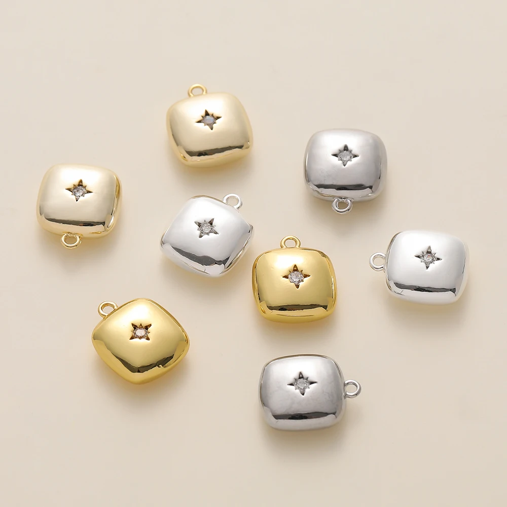 2Pcs 11.5*13.5mm 14/18K Gold Plated Square Shape Pendants with Zircon for Necklace Bracelets Jewelry Making Supplies Accessories
2Pcs 11.5*13.5mm 14/18K Gold Plated Square Shape Pendants with Zircon for Necklace Bracelets Jewelry Making Supplies Accessories