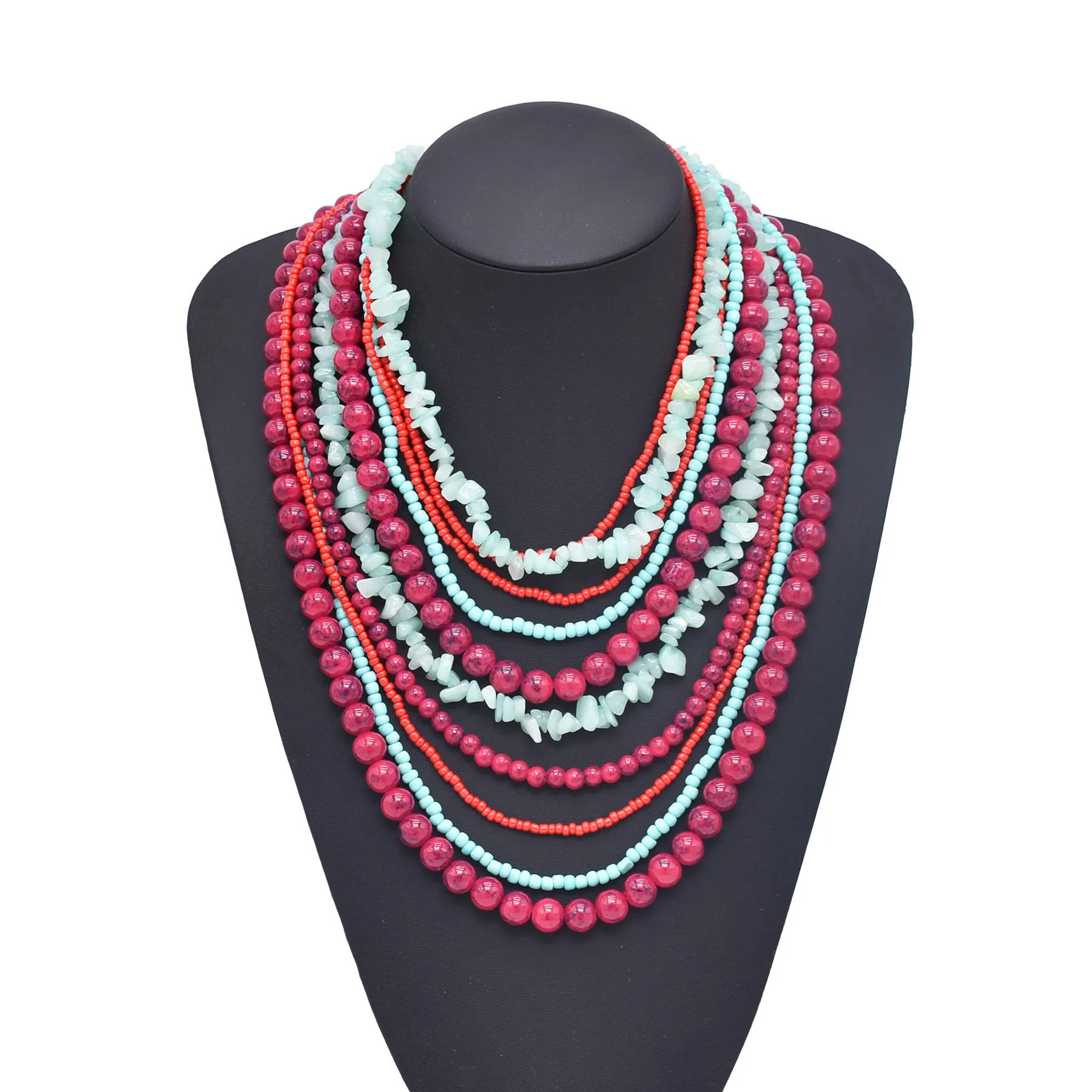 Baroque Multi-layer Stone Beads Superimposed Choker Exaggeration Creative Necklace for Women Girls Fashion Jewelry
Baroque Multi-layer Stone Beads Superimposed Choker Exaggeration Creative Necklace for Women Girls Fashion Jewelry