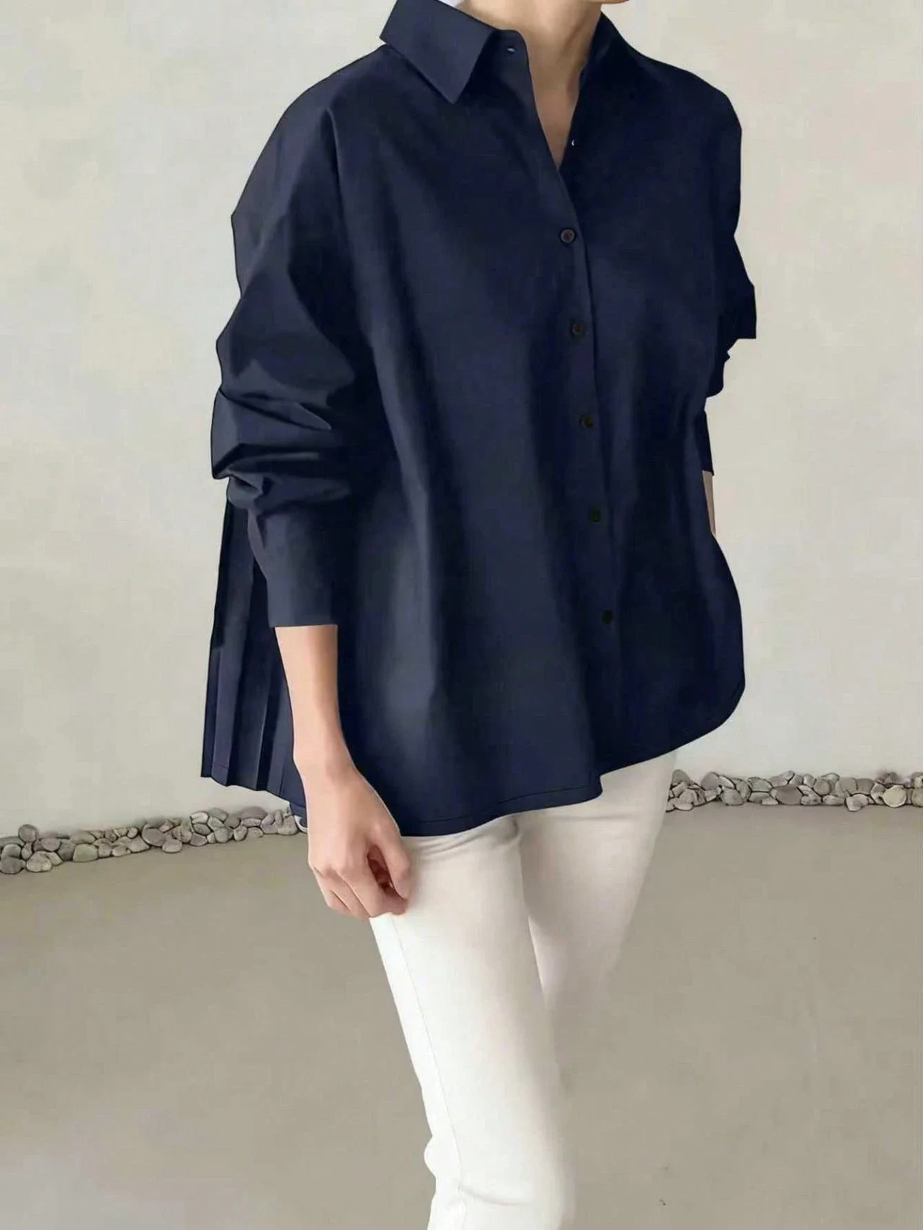 Свободная плиссированная рубашка оверсайз с длинными рукавами, повседневная, элегантная, весна-лето
Свободная плиссированная рубашка оверсайз с длинными рукавами, повседневная, элегантная, весна-лето