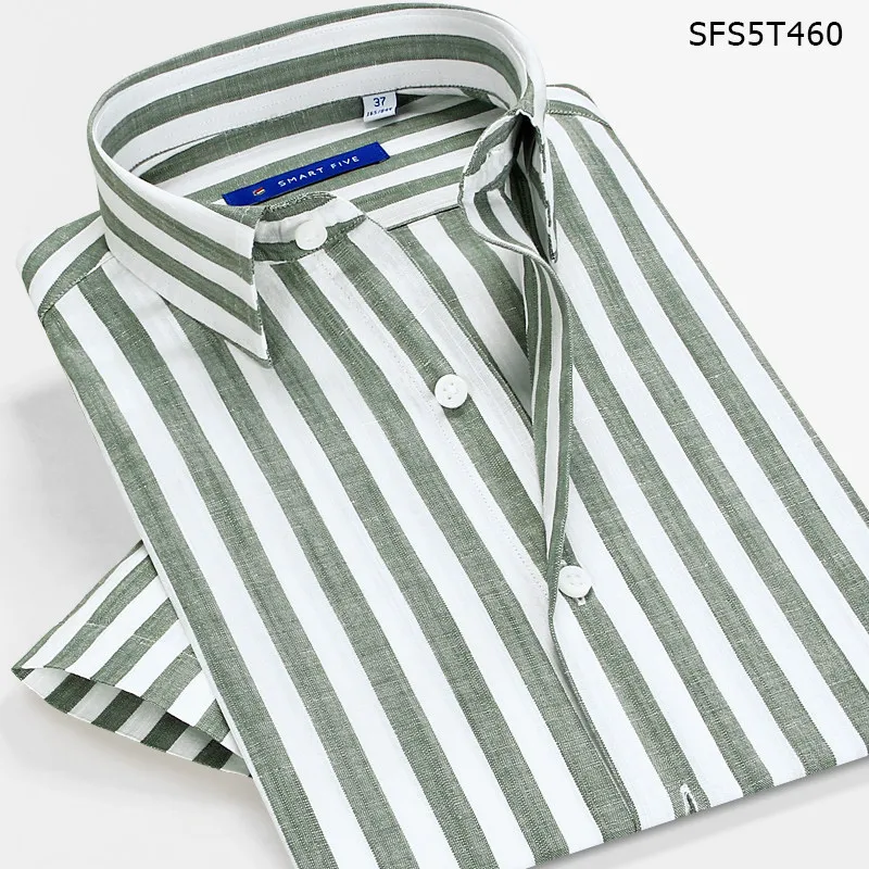 Smart Five 100% Cotton Men Shirt Striped Short Sleeve Slim Fit Dress Male Shirts Brand Imported Clothing Camisa Masculina
Smart Five 100% Cotton Men Shirt Striped Short Sleeve Slim Fit Dress Male Shirts Brand Imported Clothing Camisa Masculina