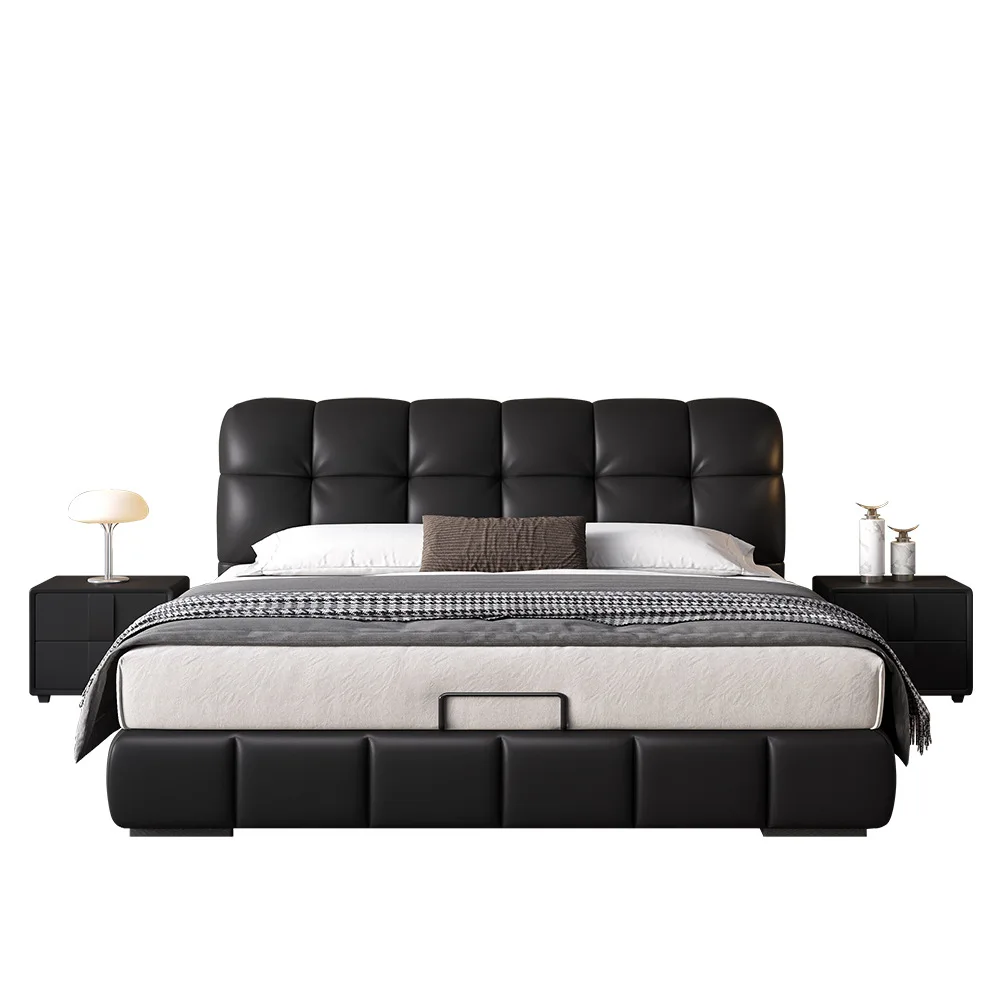 Italian light luxury leather bed master bedroom high-end double black puff bed modern simple storage leather soft bag wedding be
Italian light luxury leather bed master bedroom high-end double black puff bed modern simple storage leather soft bag wedding be