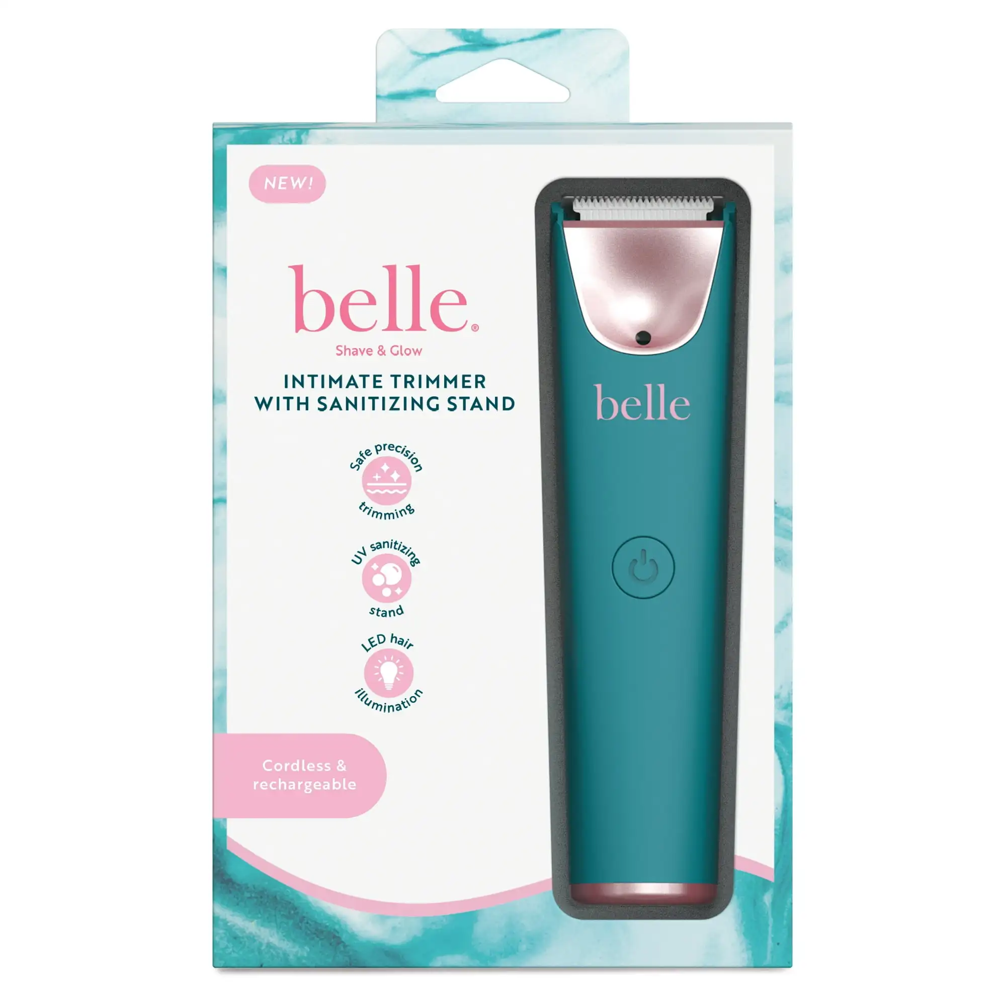 Belle Bikini Intimate Trimmer with LED Light for precision, Includes UV Sanitation Charging Stand
Belle Bikini Intimate Trimmer with LED Light for precision, Includes UV Sanitation Charging Stand