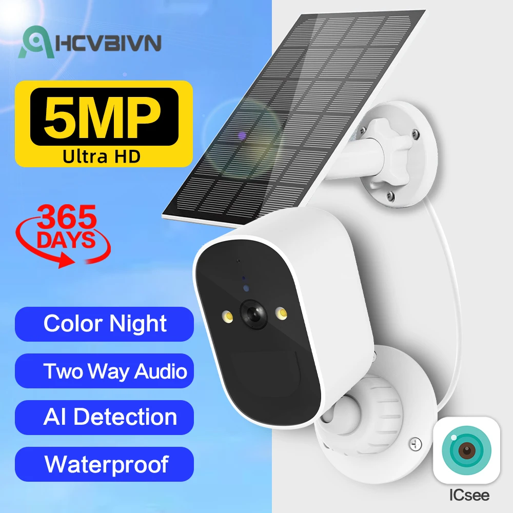 Full HD 5MP Wireless Solar Wifi Camera CCTV Security Camera Outdoor Audio IP Camera With Rechargeable Battery Camera 356Days
Full HD 5MP Wireless Solar Wifi Camera CCTV Security Camera Outdoor Audio IP Camera With Rechargeable Battery Camera 356Days