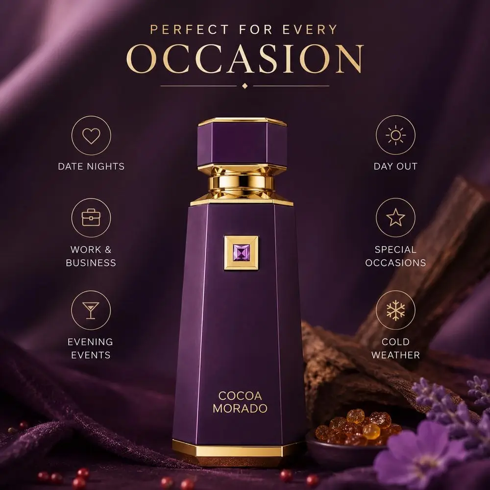 Cocoa Morado 100ml French Avenue Unisex EDP SpicyCocoa Oud Woody Scent Matte Purple Octagonal BottlePremium Dark Purple Gift Box Perfume For Him Her
Cocoa Morado 100ml French Avenue Unisex EDP SpicyCocoa Oud Woody Scent Matte Purple Octagonal BottlePremium Dark Purple Gift Box Perfume For Him Her