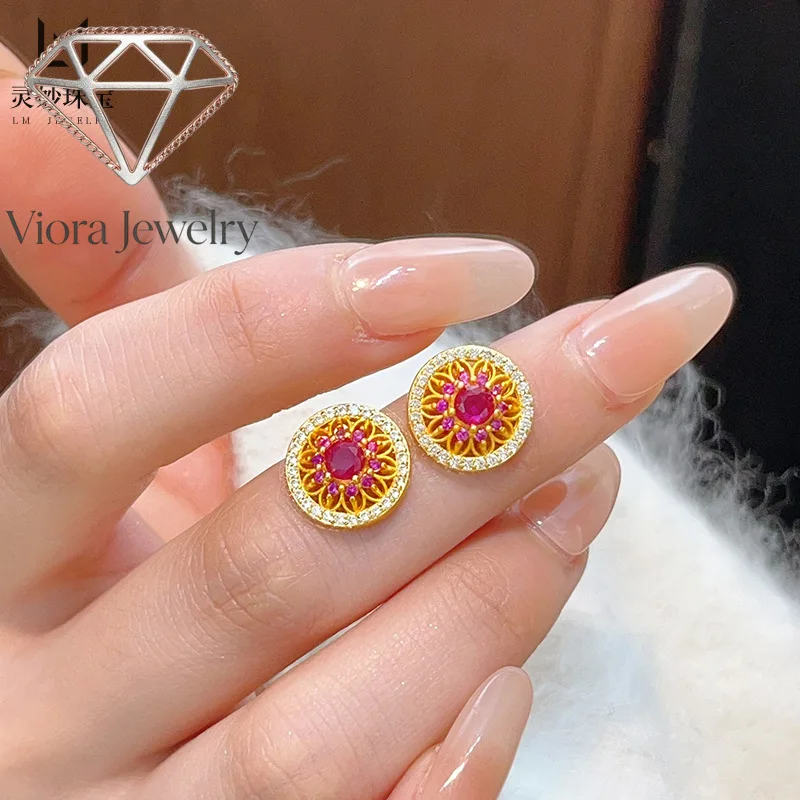 Viora Jewelry Ancient method 24K real gold dot diamond hollow sun flower 9999 earrings flower earrings exquisite retro gift for
Viora Jewelry Ancient method 24K real gold dot diamond hollow sun flower 9999 earrings flower earrings exquisite retro gift for