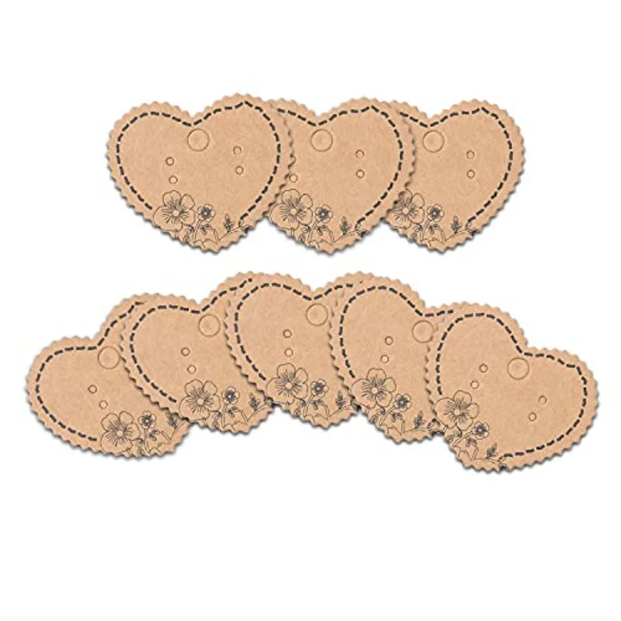 100 Brown Heart Shape Earring Display Cards, Kraft Paper Jewelry Cards, 1.96"x1.6" Pack of 100
100 Brown Heart Shape Earring Display Cards, Kraft Paper Jewelry Cards, 1.96"x1.6" Pack of 100