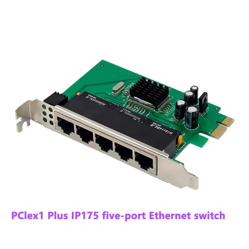 PCle IC Plus IP175 PCI-E x1 100M5 Порт 10/100 Fast Ethernet, Приемопередатчик карты коммутатора сетевой платы
PCle IC Plus IP175 PCI-E x1 100M5 Порт 10/100 Fast Ethernet, Приемопередатчик карты коммутатора сетевой платы
