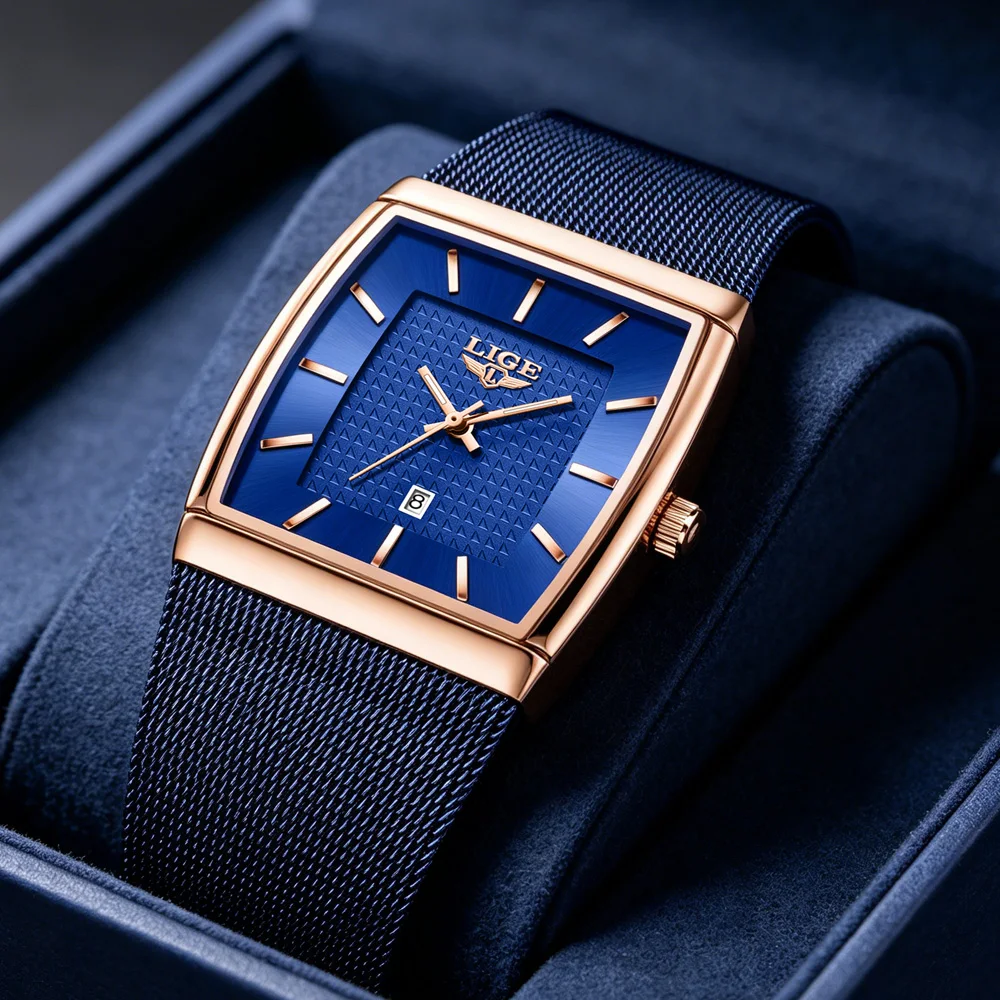 LIGE Top Luxury Men Watch Stainless Steel Mesh Date Waterproof Luminous Man Wristwatch Casual Rectangle Quartz Men's Watches
LIGE Top Luxury Men Watch Stainless Steel Mesh Date Waterproof Luminous Man Wristwatch Casual Rectangle Quartz Men's Watches