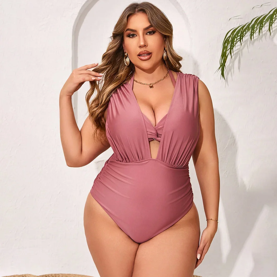 Summer solid-color stretchy figure-hugging swimsuits plus-size bikini swimsuits fashionable beach one-piece swimsuits L-4XL
Summer solid-color stretchy figure-hugging swimsuits plus-size bikini swimsuits fashionable beach one-piece swimsuits L-4XL