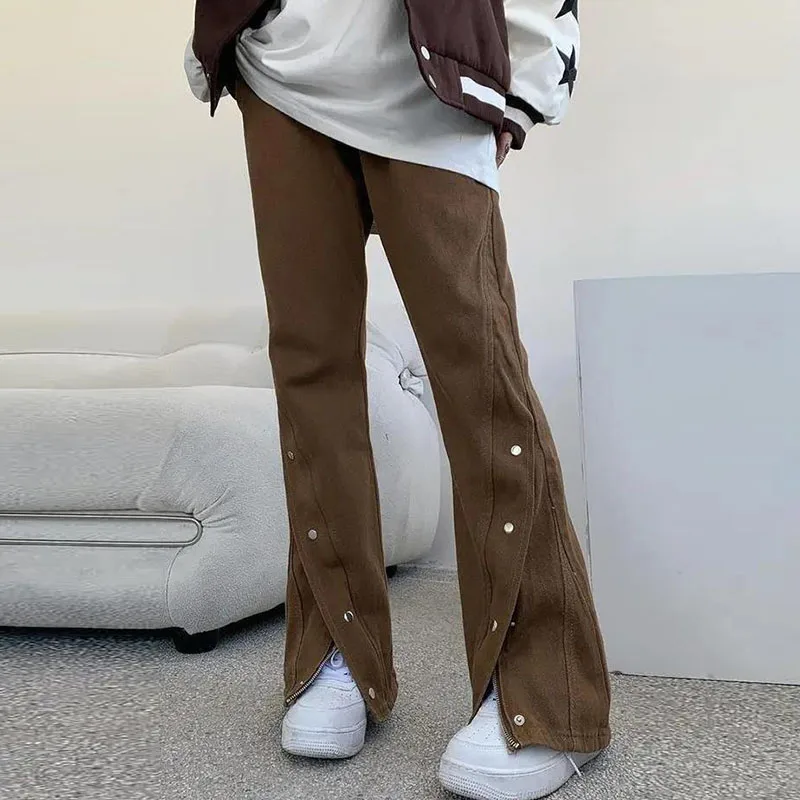2023 New Autumn Winter Fashion Women Trousers Loose Waist Slim Button Split Jeans High Street Simple Female Straight Flare Pants
2023 New Autumn Winter Fashion Women Trousers Loose Waist Slim Button Split Jeans High Street Simple Female Straight Flare Pants