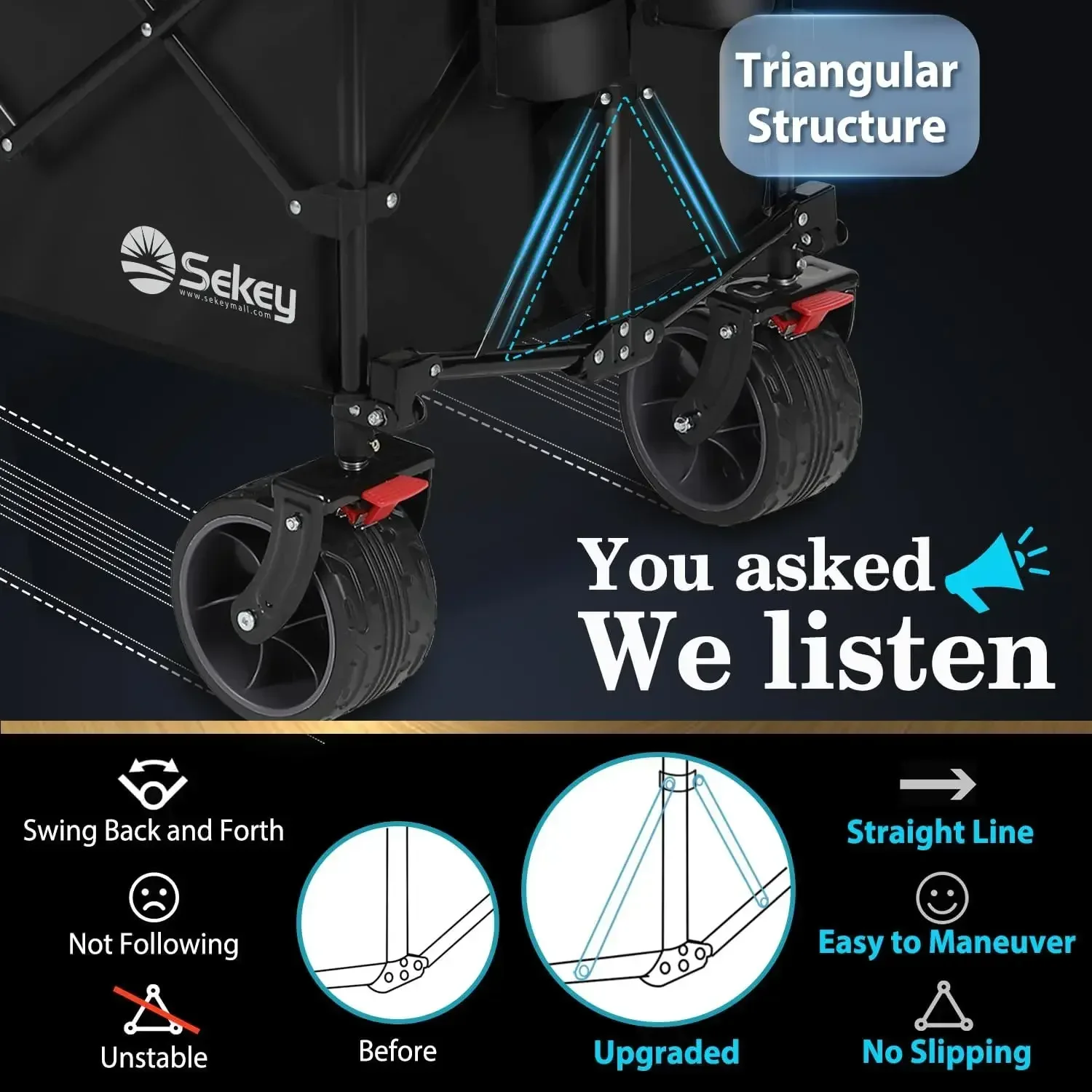 XMSJ-220L Collapsible Foldable Wagon with 330lbs Weight Capacity, Heavy Duty Folding Utility Garden Cart with Big All-Terrain Be
XMSJ-220L Collapsible Foldable Wagon with 330lbs Weight Capacity, Heavy Duty Folding Utility Garden Cart with Big All-Terrain Be
