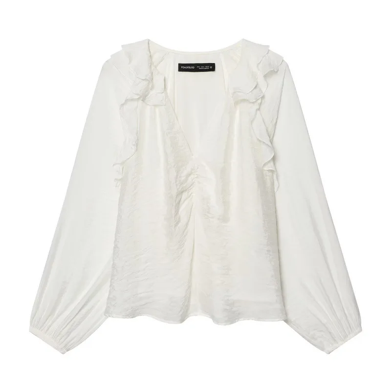 Fashionable Women's Shirt Cross-Border Decoration Pleated Layered High Waist Long Sleeve Pure Color No Stretch Iron-Free
Fashionable Women's Shirt Cross-Border Decoration Pleated Layered High Waist Long Sleeve Pure Color No Stretch Iron-Free